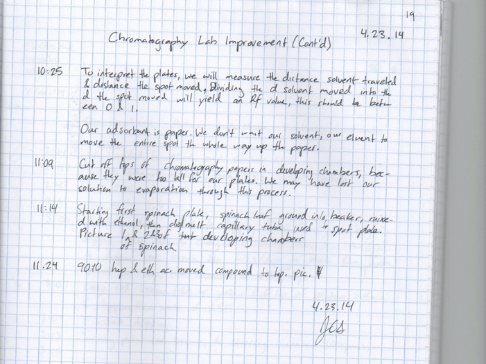 Chromatography research notes page 2